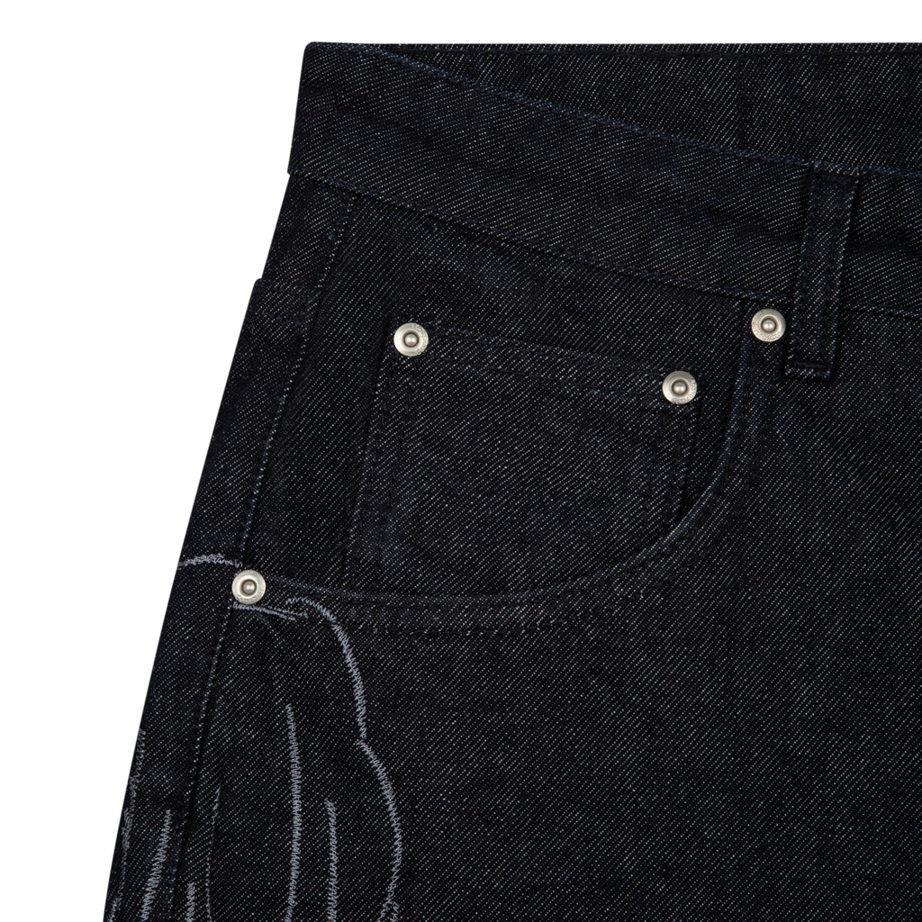 "hellboy" indigo raw bootcut Denim